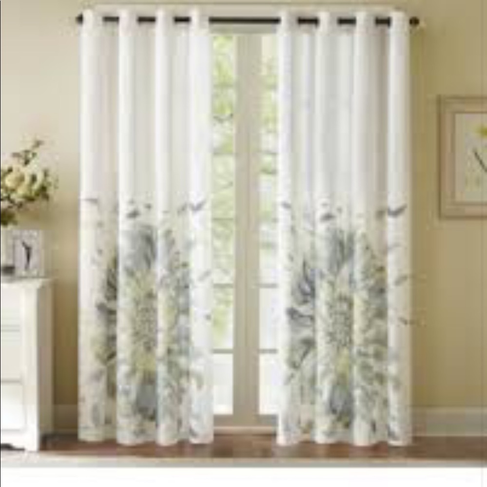 Madison Park Watercolor Floral Print Window Panels